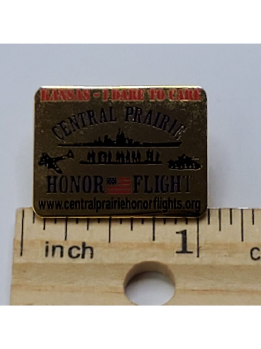 Kansas Central Prairie Honor Flight Lapel Pin Gold Tone Collectible SymbolArts - Picture 7 of 8